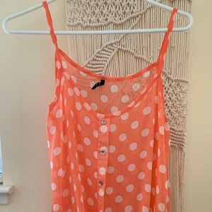 Tank top with white polka dots